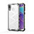Coque Rebord Contour Silicone et Vitre Transparente Housse Etui 360 Degres AM1 pour Samsung Galaxy M20 Blanc