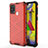 Coque Rebord Contour Silicone et Vitre Transparente Housse Etui 360 Degres AM1 pour Samsung Galaxy M21s Rouge