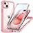 Coque Rebord Contour Silicone et Vitre Transparente Housse Etui 360 Degres avec Mag-Safe Magnetic Magnetique T01 pour Apple iPhone 14 Or Rose