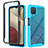 Coque Rebord Contour Silicone et Vitre Transparente Housse Etui 360 Degres JX2 pour Samsung Galaxy M12 Bleu Ciel