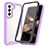 Coque Rebord Contour Silicone et Vitre Transparente Housse Etui 360 Degres M01 pour Samsung Galaxy S24 Plus 5G Violet