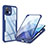 Coque Rebord Contour Silicone et Vitre Transparente Housse Etui 360 Degres M01 pour Xiaomi Mi 11 Lite 4G Bleu