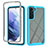 Coque Rebord Contour Silicone et Vitre Transparente Housse Etui 360 Degres M02 pour Samsung Galaxy S23 Plus 5G Bleu Ciel