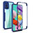 Coque Rebord Contour Silicone et Vitre Transparente Housse Etui 360 Degres MJ1 pour Samsung Galaxy A51 4G Bleu