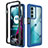 Coque Rebord Contour Silicone et Vitre Transparente Housse Etui 360 Degres pour Motorola Moto Edge S30 5G Bleu