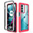 Coque Rebord Contour Silicone et Vitre Transparente Housse Etui 360 Degres pour Motorola Moto Edge S30 5G Rose Rouge