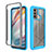 Coque Rebord Contour Silicone et Vitre Transparente Housse Etui 360 Degres pour Motorola Moto G60 Cyan