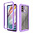 Coque Rebord Contour Silicone et Vitre Transparente Housse Etui 360 Degres pour Motorola Moto G60 Violet