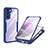Coque Rebord Contour Silicone et Vitre Transparente Housse Etui 360 Degres pour Samsung Galaxy S21 Plus 5G Bleu