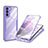 Coque Rebord Contour Silicone et Vitre Transparente Housse Etui 360 Degres pour Samsung Galaxy S21 Plus 5G Violet
