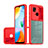 Coque Rebord Contour Silicone et Vitre Transparente Housse Etui 360 Degres QW1 pour Xiaomi Redmi 10 India Rouge