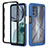 Coque Rebord Contour Silicone et Vitre Transparente Housse Etui 360 Degres YB2 pour Motorola Moto G62 5G Bleu