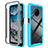 Coque Rebord Contour Silicone et Vitre Transparente Housse Etui 360 Degres ZJ1 pour Nokia X100 5G Bleu Ciel