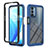 Coque Rebord Contour Silicone et Vitre Transparente Housse Etui 360 Degres ZJ1 pour OnePlus Nord N200 5G Bleu