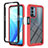 Coque Rebord Contour Silicone et Vitre Transparente Housse Etui 360 Degres ZJ1 pour OnePlus Nord N200 5G Rouge
