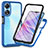 Coque Rebord Contour Silicone et Vitre Transparente Housse Etui 360 Degres ZJ1 pour Oppo A58 5G Bleu
