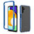 Coque Rebord Contour Silicone et Vitre Transparente Housse Etui 360 Degres ZJ1 pour Samsung Galaxy A13 5G Bleu