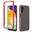 Coque Rebord Contour Silicone et Vitre Transparente Housse Etui 360 Degres ZJ1 pour Samsung Galaxy A13 5G Rouge