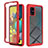 Coque Rebord Contour Silicone et Vitre Transparente Housse Etui 360 Degres ZJ1 pour Samsung Galaxy A51 4G Rouge
