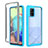 Coque Rebord Contour Silicone et Vitre Transparente Housse Etui 360 Degres ZJ1 pour Samsung Galaxy A71 5G Bleu Ciel