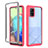 Coque Rebord Contour Silicone et Vitre Transparente Housse Etui 360 Degres ZJ1 pour Samsung Galaxy A71 5G Rose Rouge