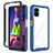 Coque Rebord Contour Silicone et Vitre Transparente Housse Etui 360 Degres ZJ1 pour Samsung Galaxy M51 Bleu