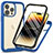 Coque Rebord Contour Silicone et Vitre Transparente Housse Etui 360 Degres ZJ3 pour Apple iPhone 13 Pro Max Bleu