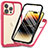 Coque Rebord Contour Silicone et Vitre Transparente Housse Etui 360 Degres ZJ3 pour Apple iPhone 13 Pro Max Rose Rouge