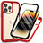 Coque Rebord Contour Silicone et Vitre Transparente Housse Etui 360 Degres ZJ3 pour Apple iPhone 14 Pro Max Rouge
