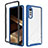 Coque Rebord Contour Silicone et Vitre Transparente Housse Etui 360 Degres ZJ3 pour LG Velvet 4G Bleu