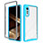 Coque Rebord Contour Silicone et Vitre Transparente Housse Etui 360 Degres ZJ3 pour LG Velvet 4G Bleu Ciel