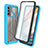 Coque Rebord Contour Silicone et Vitre Transparente Housse Etui 360 Degres ZJ3 pour Motorola Moto G60 Bleu Ciel
