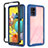 Coque Rebord Contour Silicone et Vitre Transparente Housse Etui 360 Degres ZJ3 pour Samsung Galaxy A51 4G Bleu