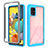 Coque Rebord Contour Silicone et Vitre Transparente Housse Etui 360 Degres ZJ3 pour Samsung Galaxy M40S Bleu Ciel