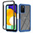 Coque Rebord Contour Silicone et Vitre Transparente Housse Etui 360 Degres ZJ4 pour Samsung Galaxy A02s Bleu