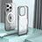Coque Rebord Contour Silicone et Vitre Transparente Housse Etui avec Mag-Safe Magnetic Magnetique QC1 pour Apple iPhone 15 Pro Petit