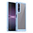 Coque Rebord Contour Silicone et Vitre Transparente Housse Etui J01S pour Sony Xperia 1 V Bleu