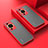 Coque Rebord Contour Silicone et Vitre Transparente Housse Etui P01 pour Huawei P60 Pro Rouge