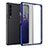 Coque Rebord Contour Silicone et Vitre Transparente Housse Etui pour Samsung Galaxy Z Fold4 5G Bleu