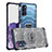 Coque Rebord Contour Silicone et Vitre Transparente Housse Etui WL1 pour Samsung Galaxy S20 Bleu Royal