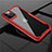 Coque Rebord Contour Silicone et Vitre Transparente Miroir Housse Etui M02 pour Apple iPhone 12 Pro Max Rouge