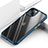 Coque Rebord Contour Silicone et Vitre Transparente Miroir Housse Etui M03 pour Apple iPhone 14 Bleu