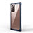 Coque Rebord Contour Silicone et Vitre Transparente Miroir Housse Etui M03 pour Samsung Galaxy Note 20 Ultra 5G Bleu