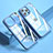 Coque Rebord Contour Silicone et Vitre Transparente Miroir Housse Etui M04 pour Apple iPhone 13 Pro Bleu