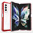 Coque Rebord Contour Silicone et Vitre Transparente Miroir Housse Etui MQ1 pour Samsung Galaxy Z Fold3 5G Rouge