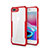Coque Rebord Contour Silicone et Vitre Transparente Miroir Housse Etui P01 pour Apple iPhone 7 Plus Rouge