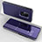 Coque Rebord Contour Silicone et Vitre Transparente Miroir Housse Etui pour Huawei Mate 20 Violet