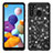 Coque Silicone et Plastique Housse Etui Protection Integrale 360 Degres Bling-Bling JX1 pour Samsung Galaxy A21 Noir