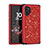 Coque Silicone et Plastique Housse Etui Protection Integrale 360 Degres Bling-Bling pour Samsung Galaxy Note 10 Plus Rouge