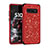 Coque Silicone et Plastique Housse Etui Protection Integrale 360 Degres Bling-Bling pour Samsung Galaxy S10 5G Rouge